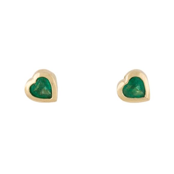 Logan Hollowell • Emerald Heart Stud Earrings - Picture 1 of 11
